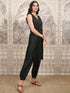 Vasthrlay Black Printed Straight Kurtas